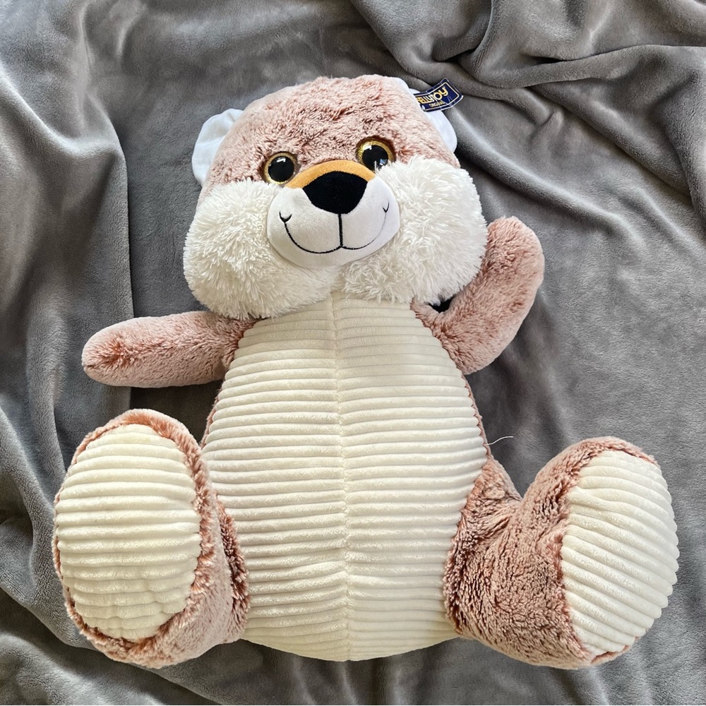 Kellytoy original 20” pink white fox plush glitter eyes 2017